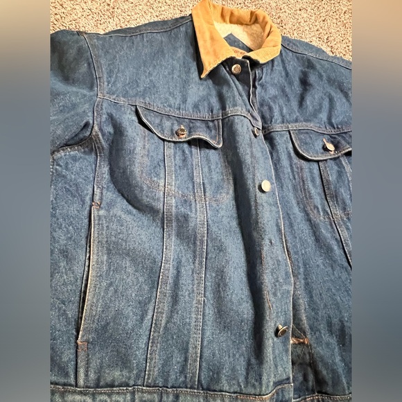 WRANGLER HERO SHERPA LINED WESTERN COWBOY TRUCKER DENIM JEAN JACKET Sz Mens XL - Picture 5 of 13
